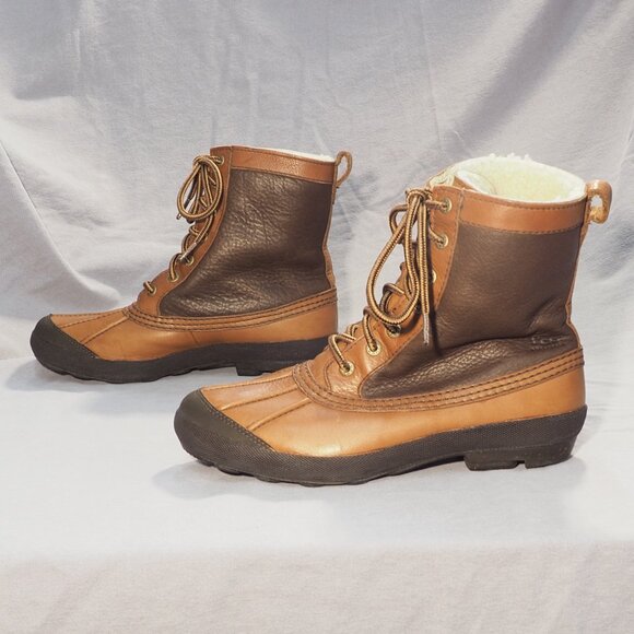 Ugg Boots Womens Size 8 Brown Leather Waterproof Shearling Adirondack Duck Hike - Picture 6 of 16